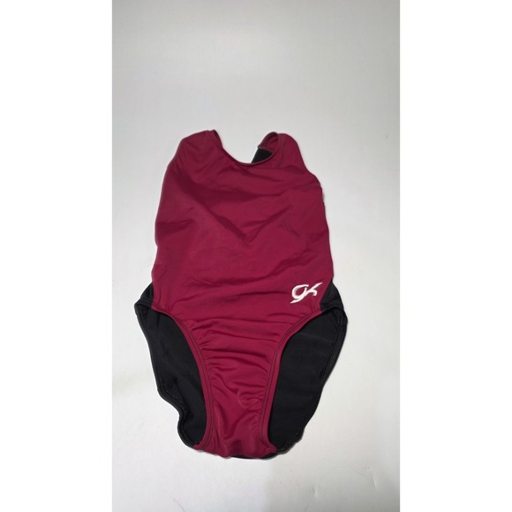 GK Elite Child CM Gymnastics Leotard Maroon And Black - Picture 2 of 7